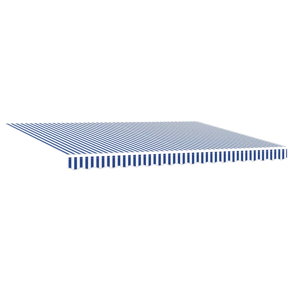 Behúzható napellenző Kék és fehér 450 × 300 cm Szövet, Fém