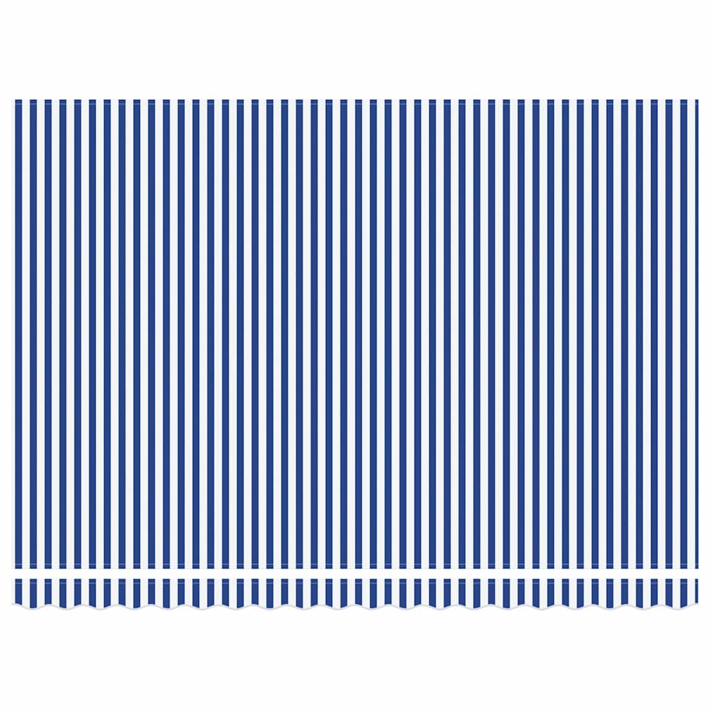 Behúzható napellenző Kék és fehér 450 × 300 cm Szövet, Fém