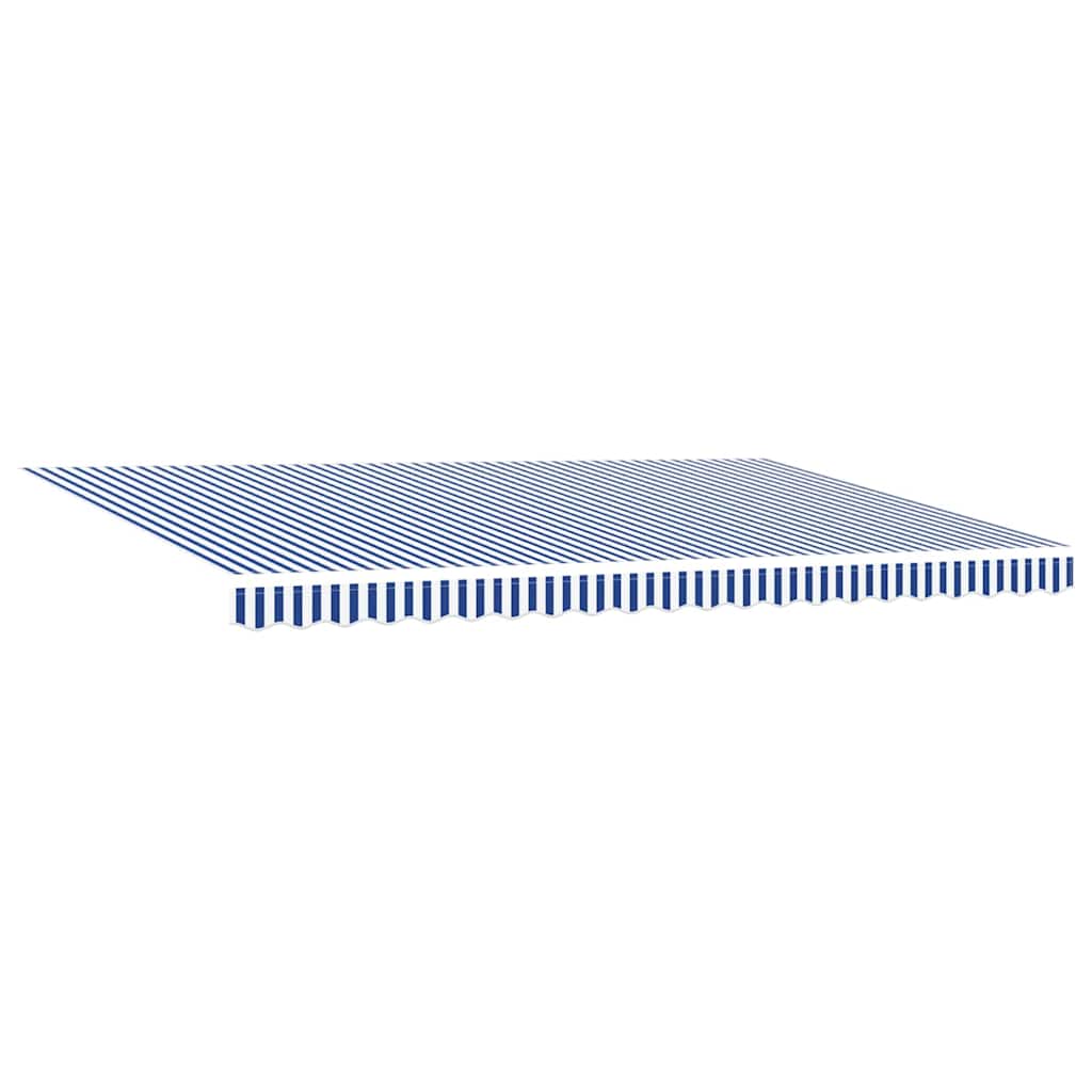 Behúzható napellenző Kék és fehér 500 × 300 cm Szövet, Fém