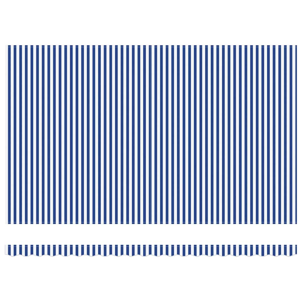 Behúzható napellenző Kék és fehér 500 × 300 cm Szövet, Fém