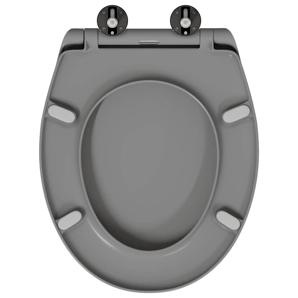 Gyorsan Levehető WC Ülőke Szürke 44.8 x 37.3 x 4.2 cm Duroplast