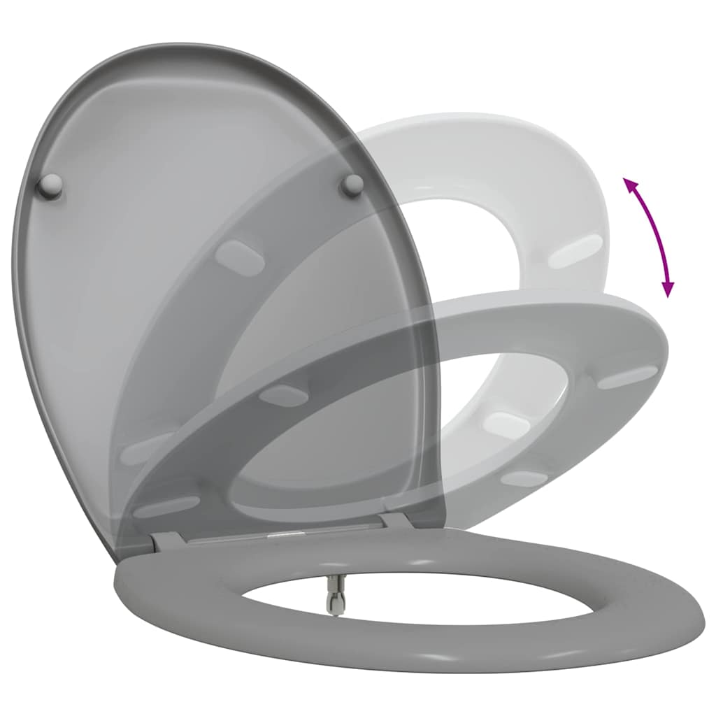 Gyorsan Levehető WC Ülőke Szürke 44.8 x 37.3 x 4.2 cm Duroplast
