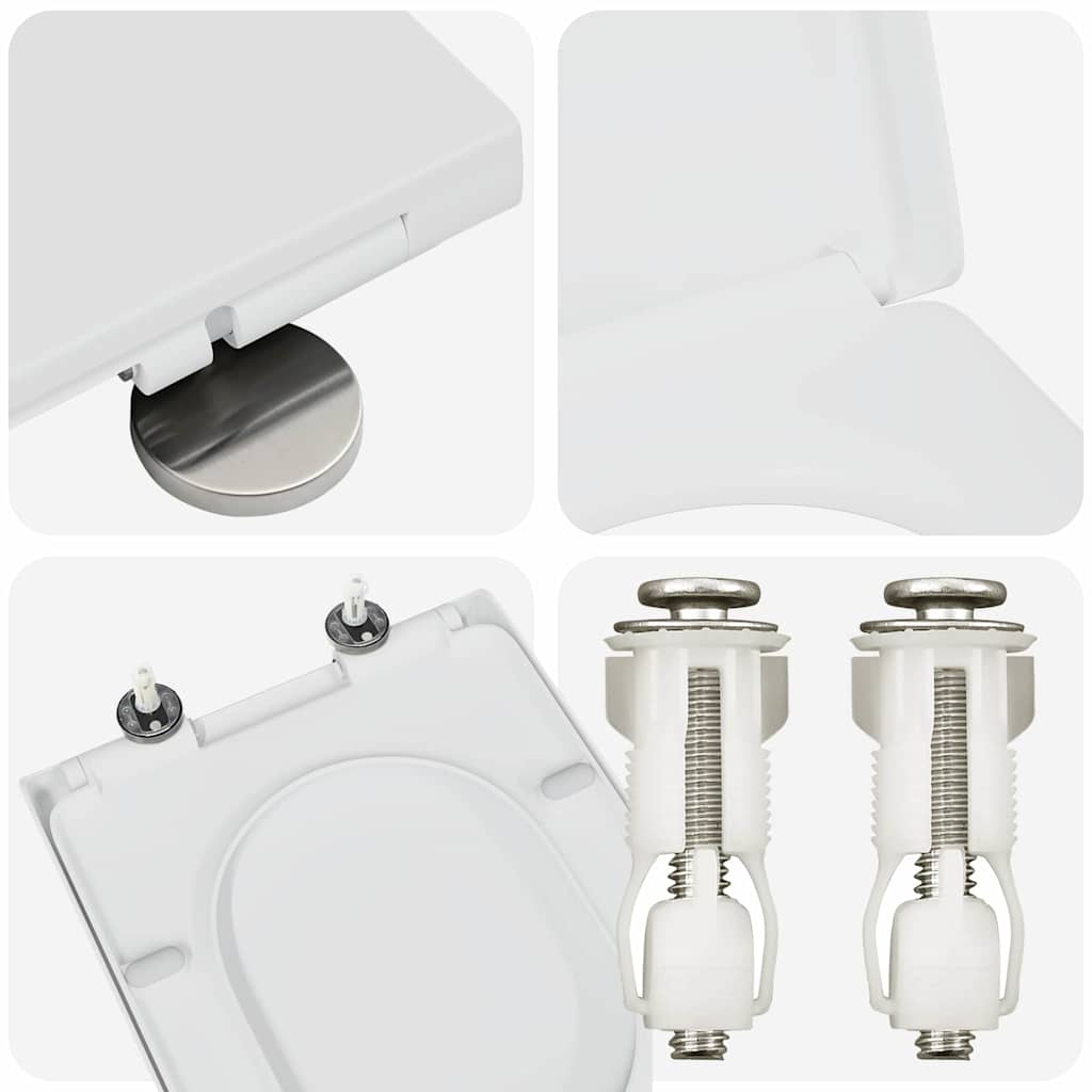 Gyorsan Levehető WC Ülőke Fehér 46.2 x 36 x 4.3 cm Duroplast