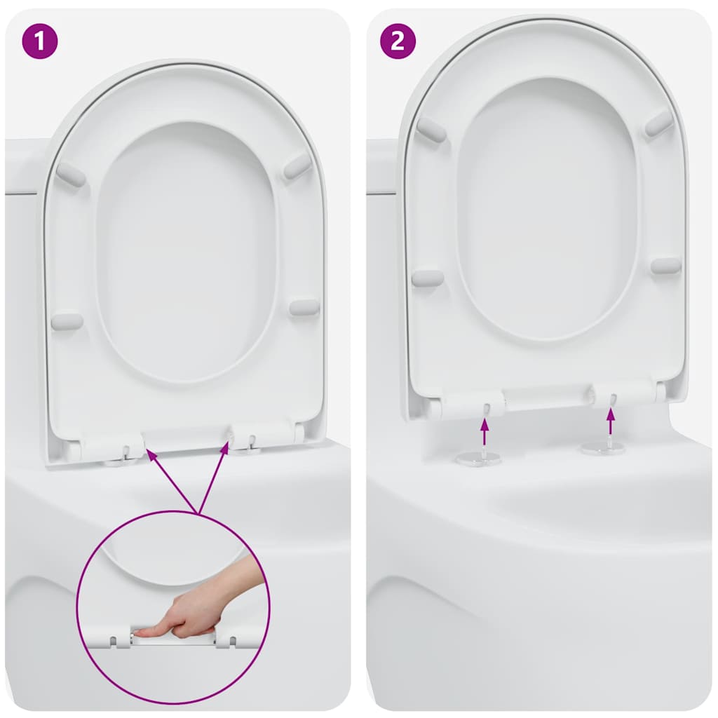 Gyorsan Levehető WC Ülőke Fehér 46.2 x 36 x 4.3 cm Duroplast