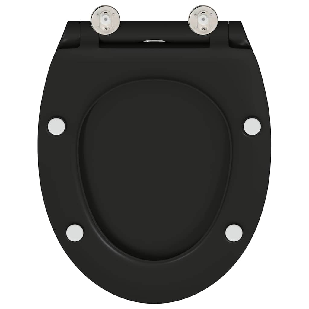 Gyorsan Levehető WC Ülőke Fekete 45.5 x 37.5 x 3.8 cm Duroplast