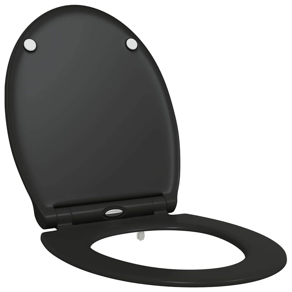 Gyorsan Levehető WC Ülőke Fekete 45.5 x 37.5 x 3.8 cm Duroplast