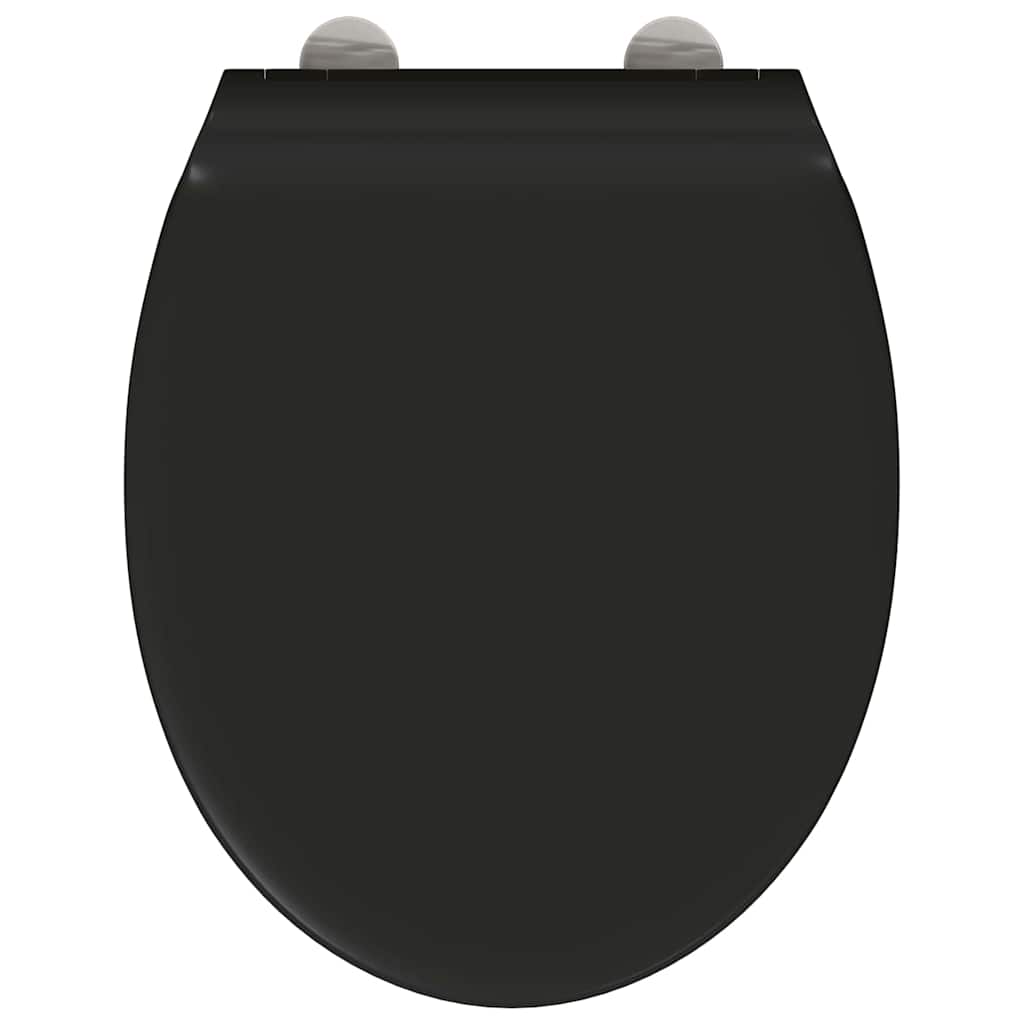 Gyorsan Levehető WC Ülőke Fekete 45.5 x 37.5 x 3.8 cm Duroplast