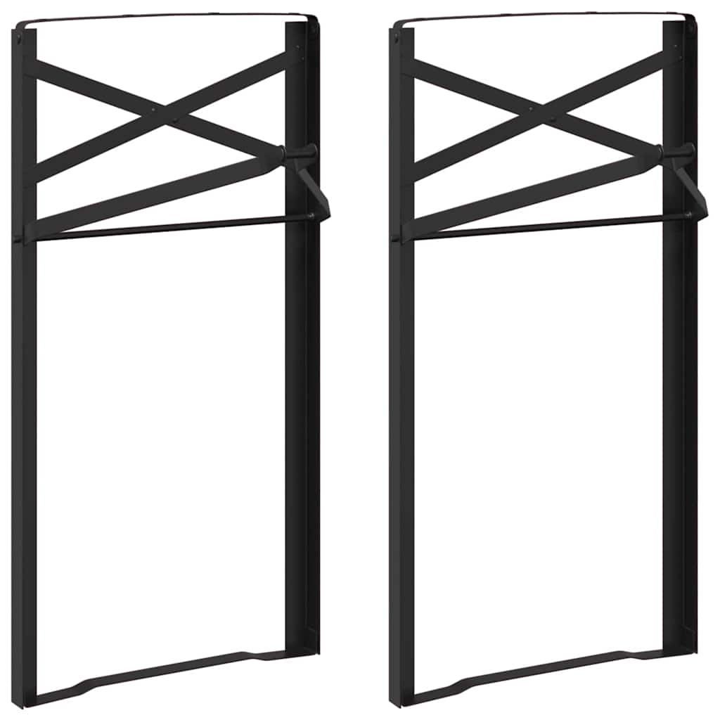 Sörasztal láb 2 pcs Fekete 39 x 3 x 75 cm Porszórt acél