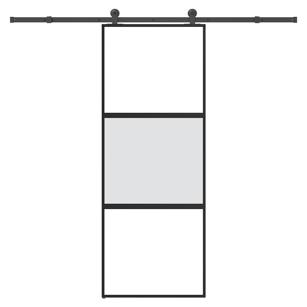 tolóajtó vasalatokkal 76x205 cm edzett üveg&Alumínium