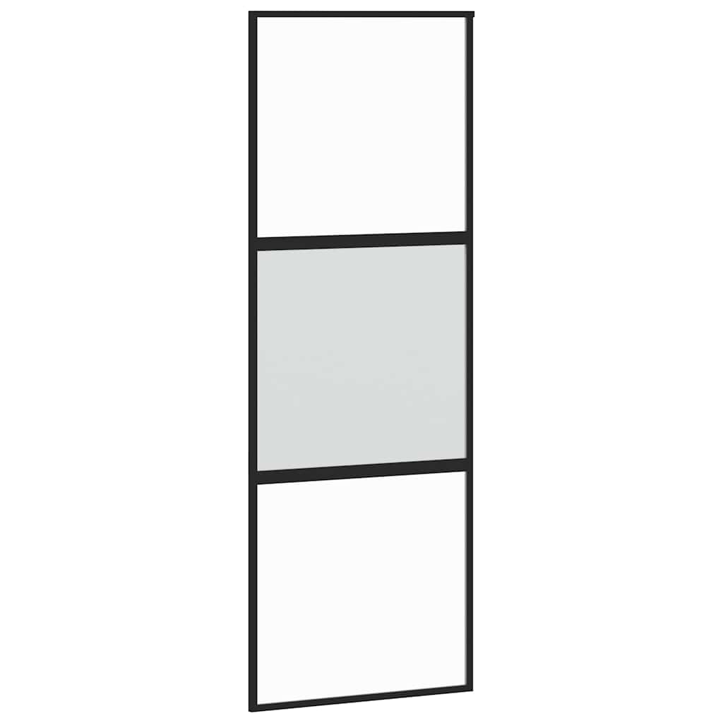 tolóajtó vasalatokkal 76x205 cm edzett üveg&Alumínium