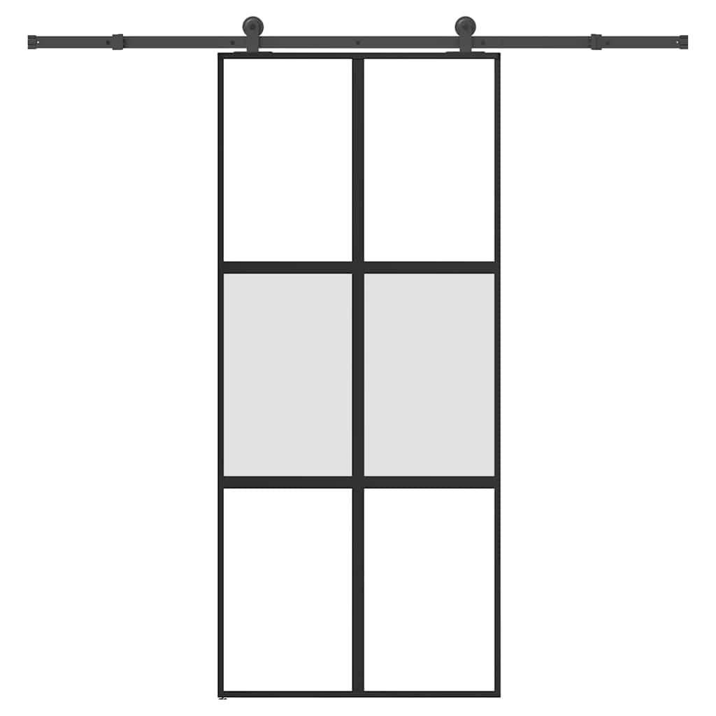 tolóajtó vasalattal 90x205 cm edzett üveg&Alumínium