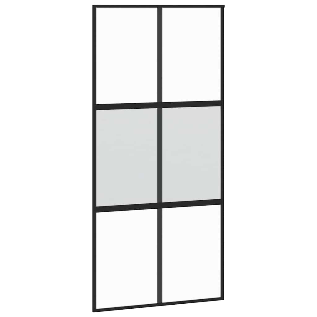 tolóajtó vasalatokkal 102,5x205 cm edzett üveg&Alumínium