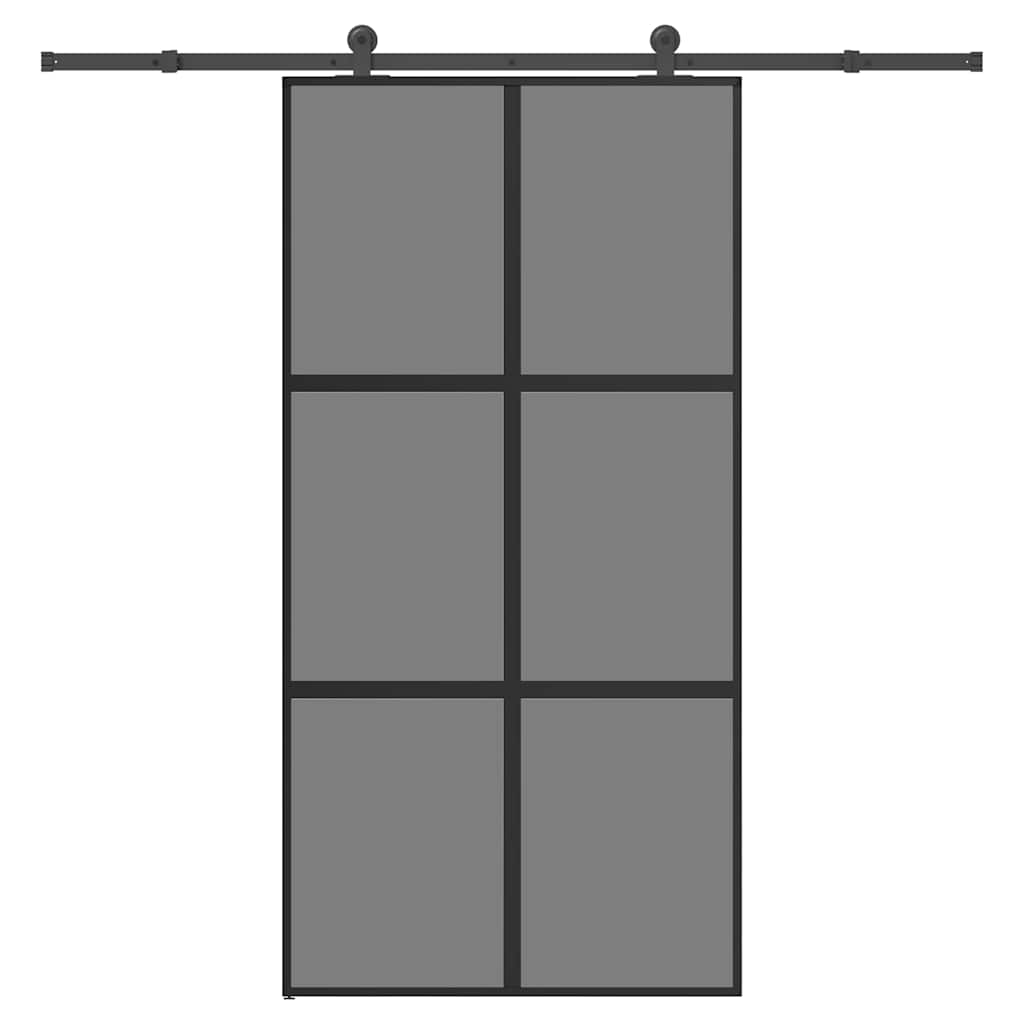 tolóajtó vasalatokkal 102,5x205 cm edzett üveg&Alumínium