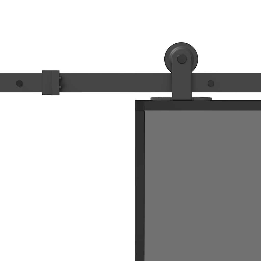 tolóajtó vasalatokkal 102,5x205 cm edzett üveg&Alumínium
