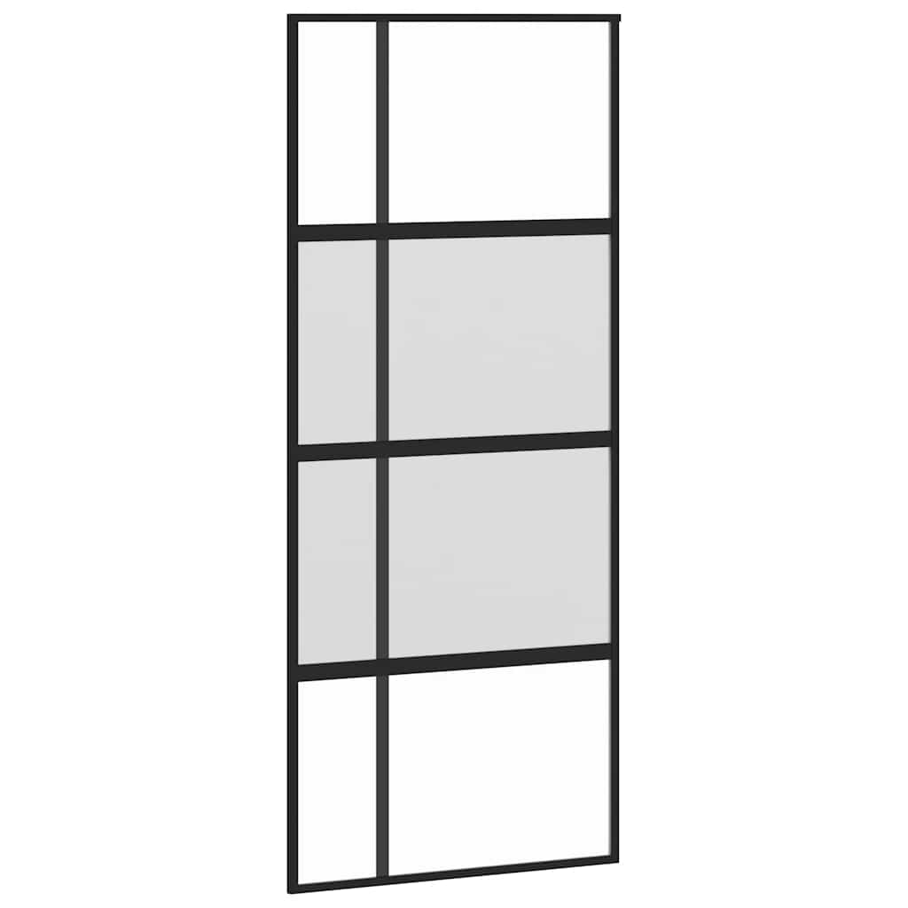 tolóajtó vasalattal 90x205 cm edzett üveg és alumínium szett