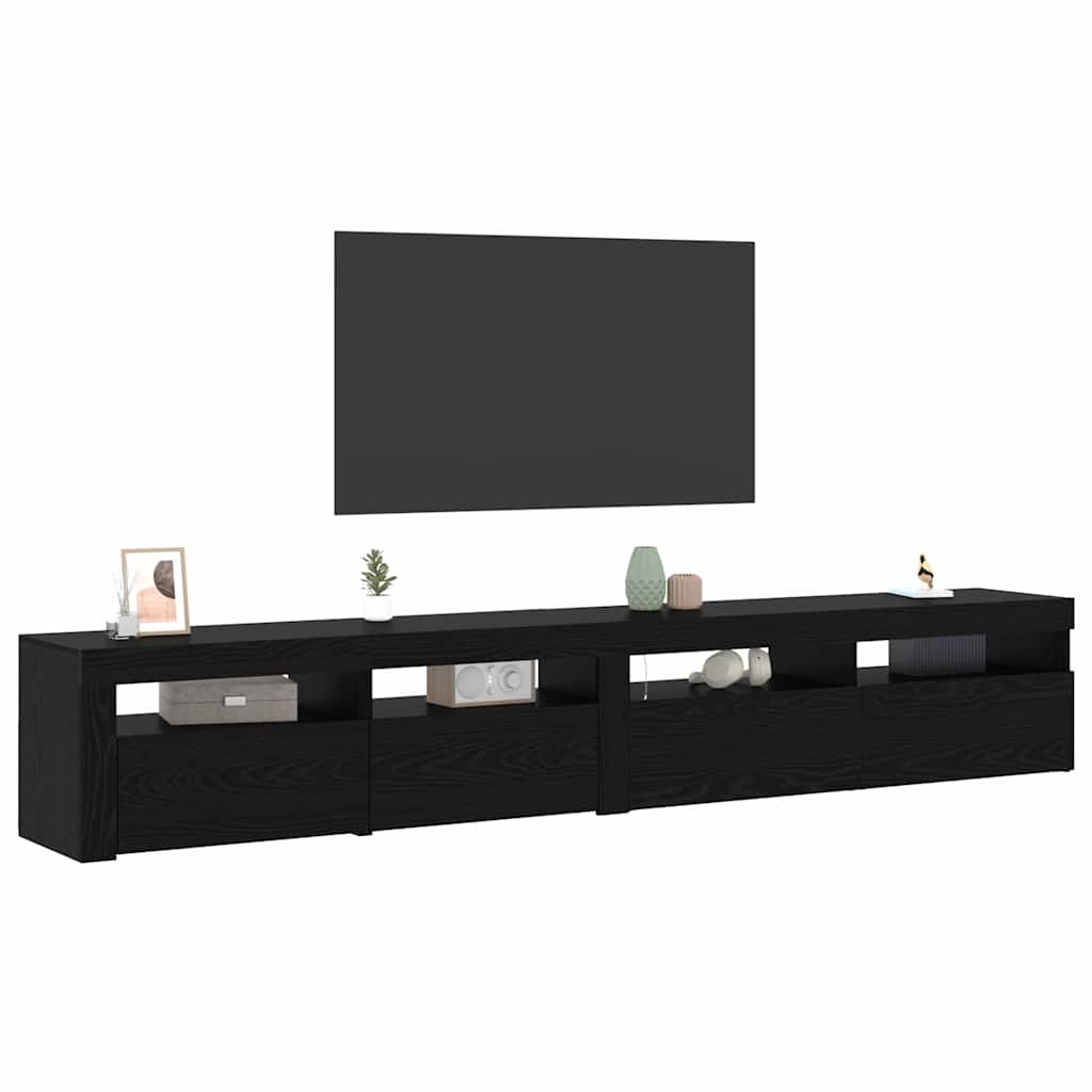 TV Szekrények 2 pcs Musta tammi 240 x 35 x 40 cm Faanyag