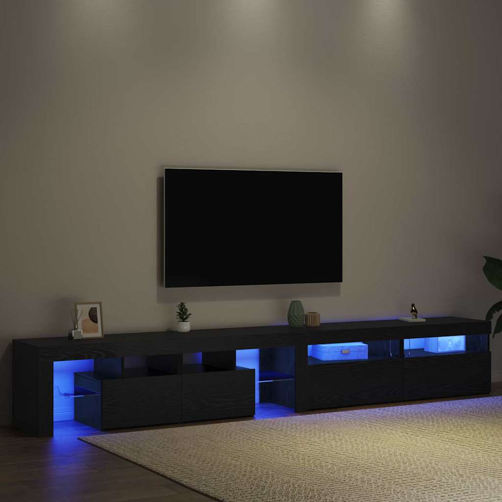 TV szekrények 3 pcs Musta tammi 260 x 36.5 x 40 cm Faanyag