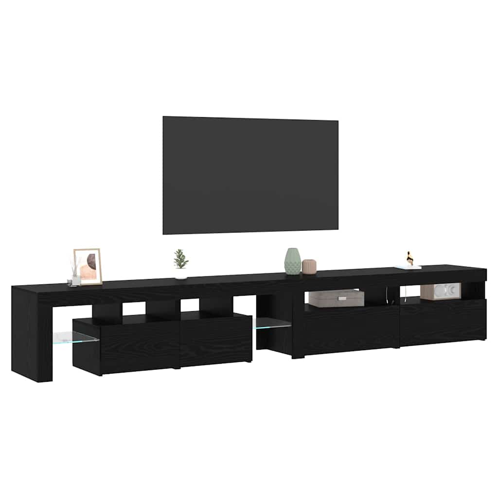 TV szekrények 3 pcs Musta tammi 260 x 36.5 x 40 cm Faanyag