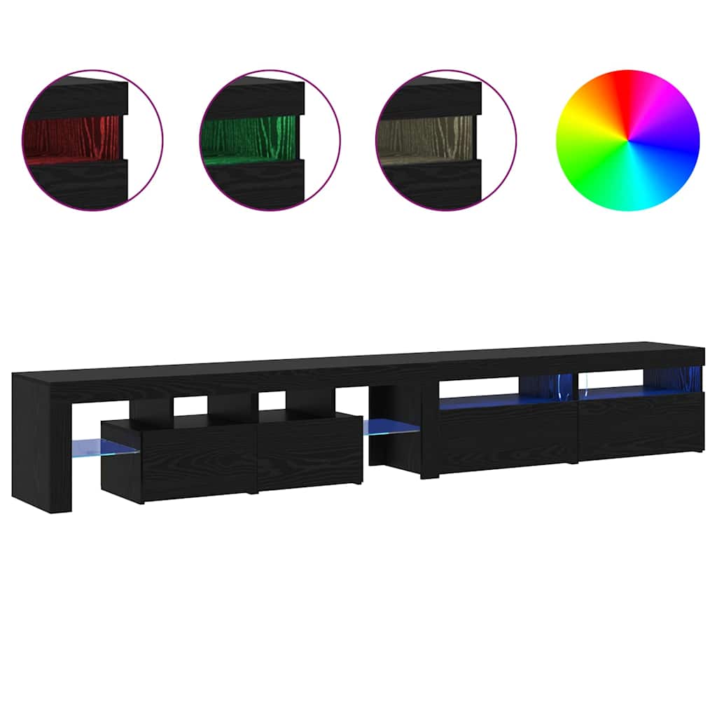 TV szekrények 3 pcs Musta tammi 260 x 36.5 x 40 cm Faanyag