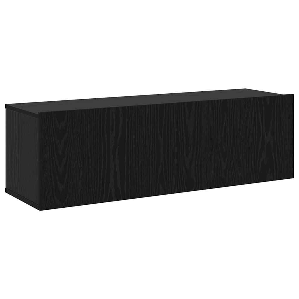 TV Szekrény Szett 3 pcs Musta tammi 200 x 30 x 30 cm Faanyag
