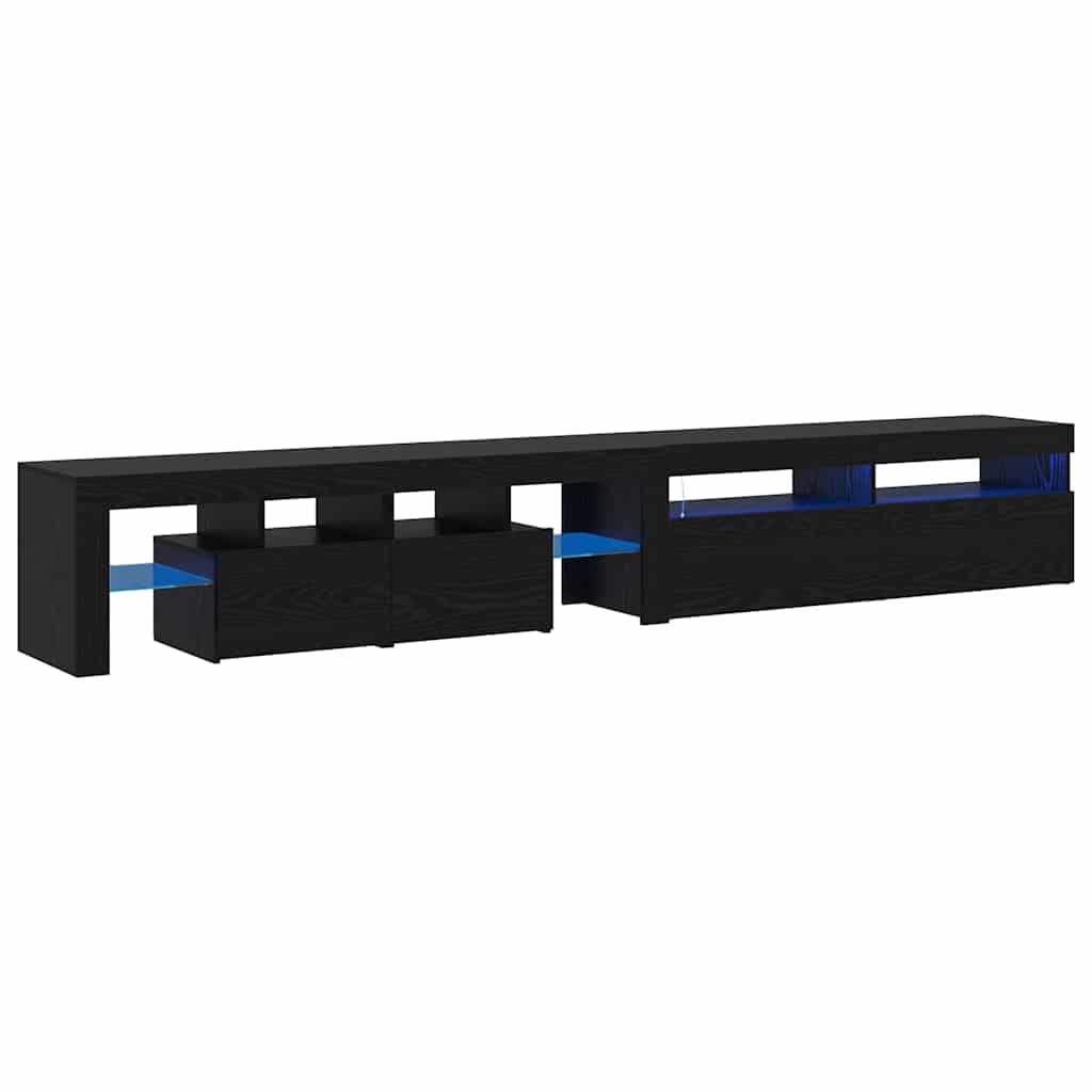 TV szekrények 2 pcs Musta tammi 260 x 36.5 x 40 cm Faanyag