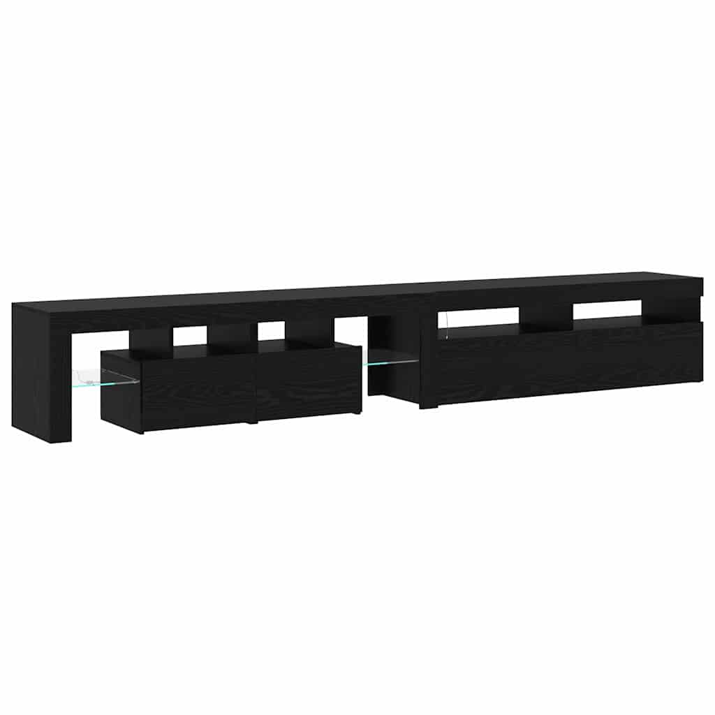 TV szekrények 2 pcs Musta tammi 260 x 36.5 x 40 cm Faanyag
