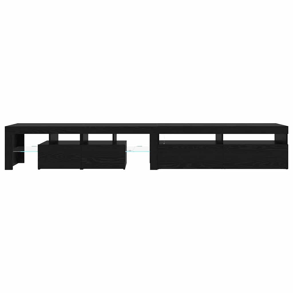TV szekrények 2 pcs Musta tammi 260 x 36.5 x 40 cm Faanyag