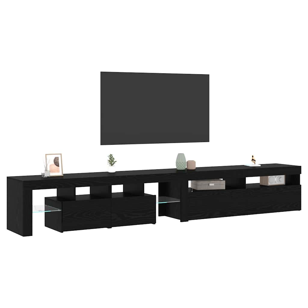 TV szekrények 2 pcs Musta tammi 260 x 36.5 x 40 cm Faanyag