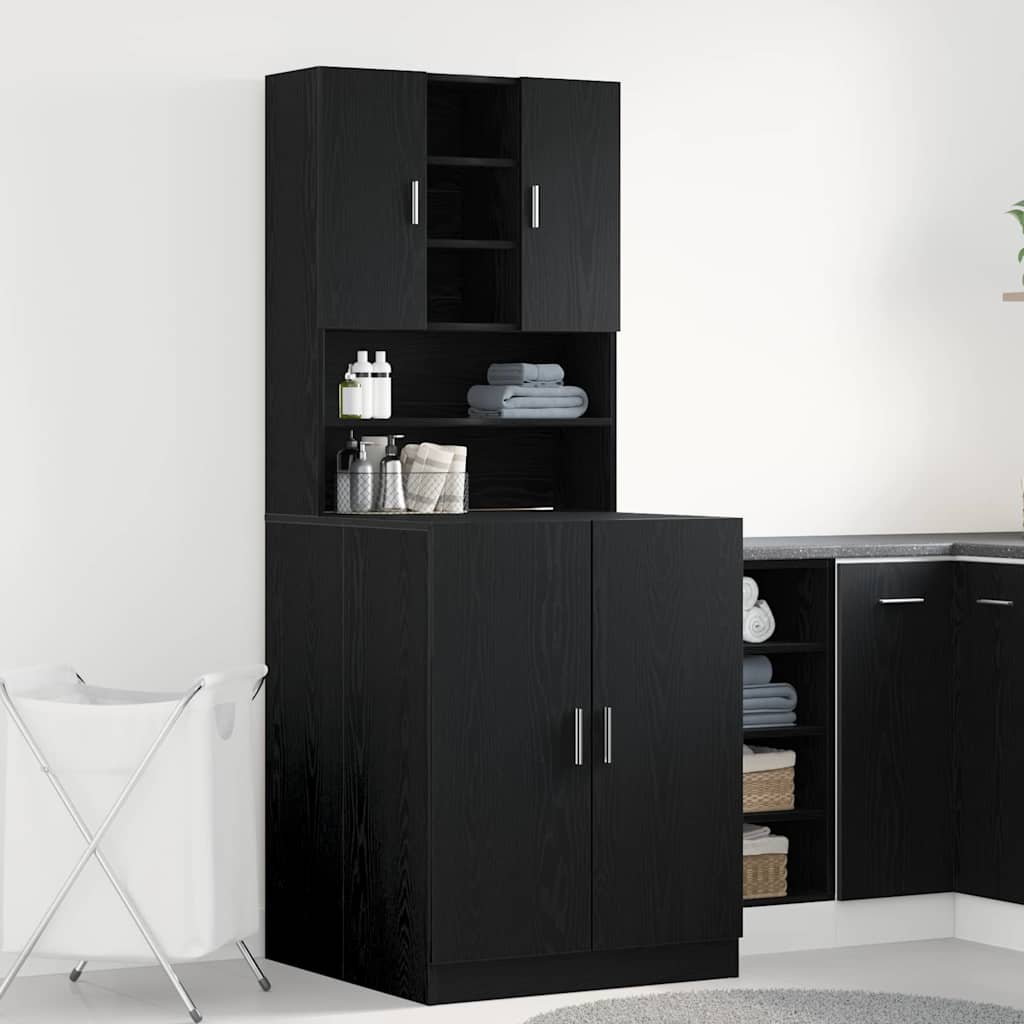 Mosógépszekrény 2 pcs Musta tammi 70.5 x 71.5 x 181.5 cm