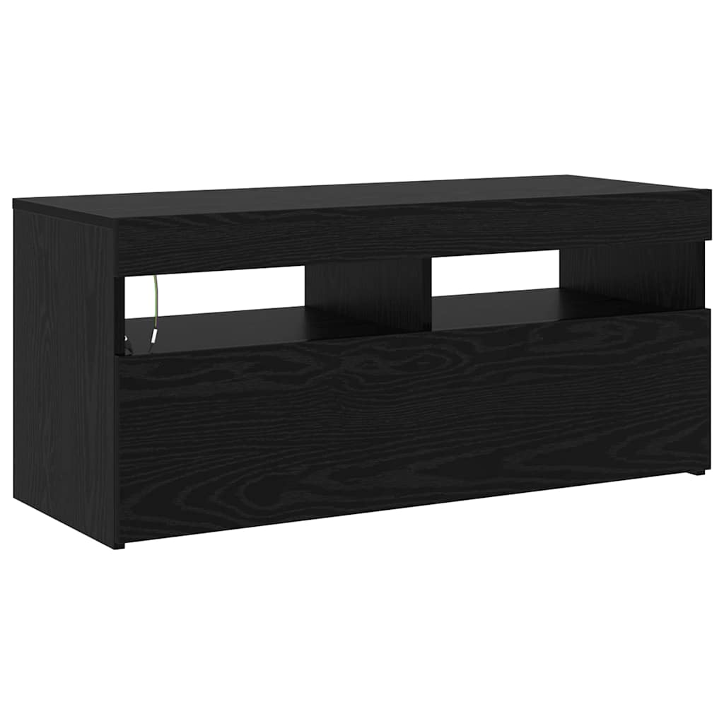 TV Szekrények 2 pcs Musta tammi 210 x 35 x 40 cm Faanyag