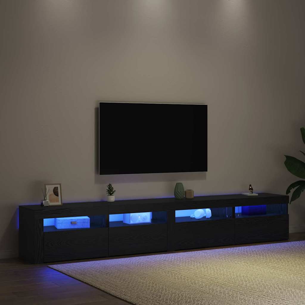 TV szekrény 3 pcs Musta tammi 240 x 35 x 40 cm Faanyag