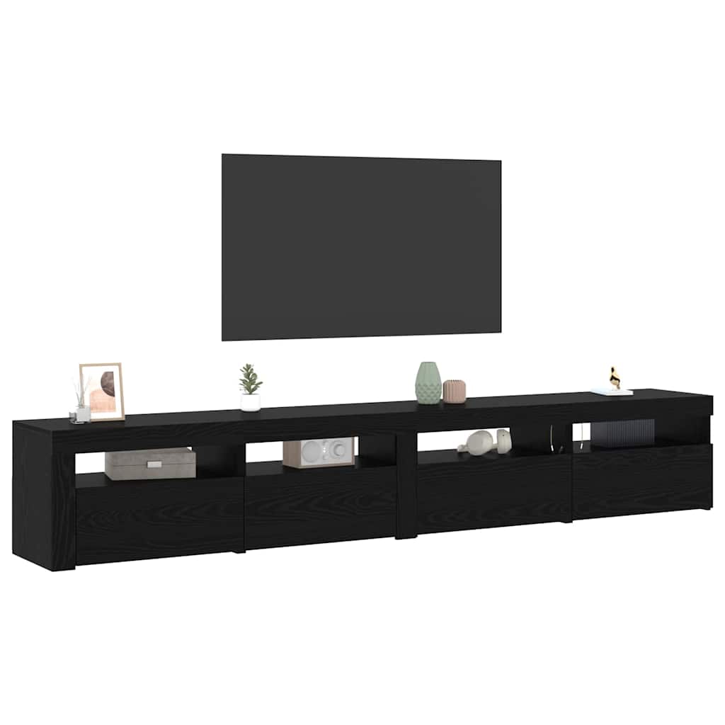 TV szekrény 3 pcs Musta tammi 240 x 35 x 40 cm Faanyag