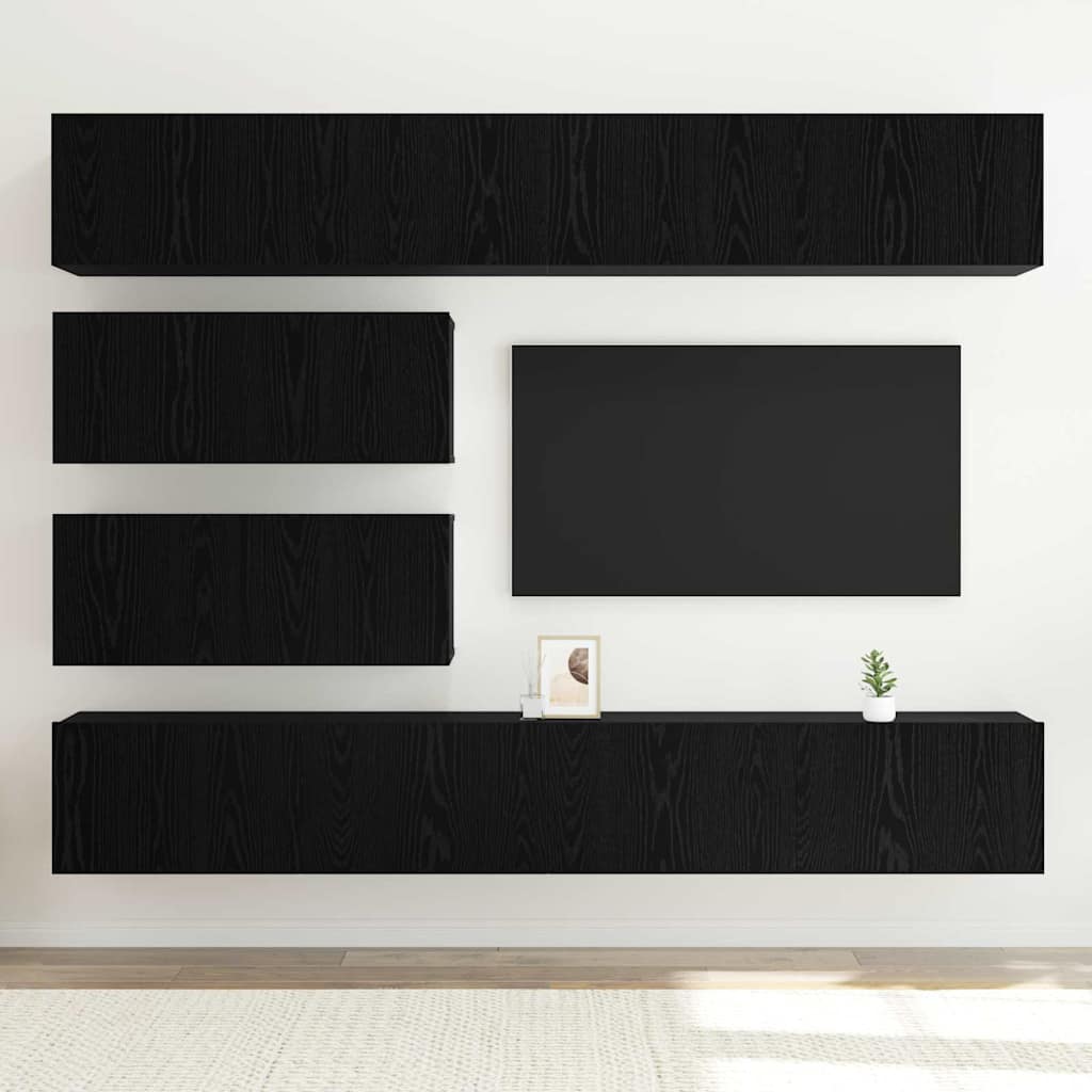 TV szekrény garnitúra 6 pcs Musta tammi 100 x 30 x 30 cm