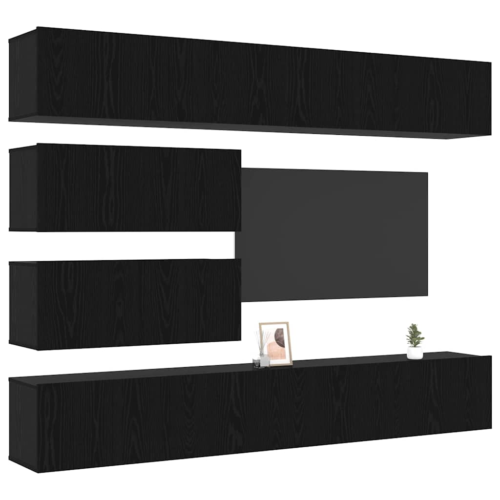 TV szekrény garnitúra 6 pcs Musta tammi 100 x 30 x 30 cm