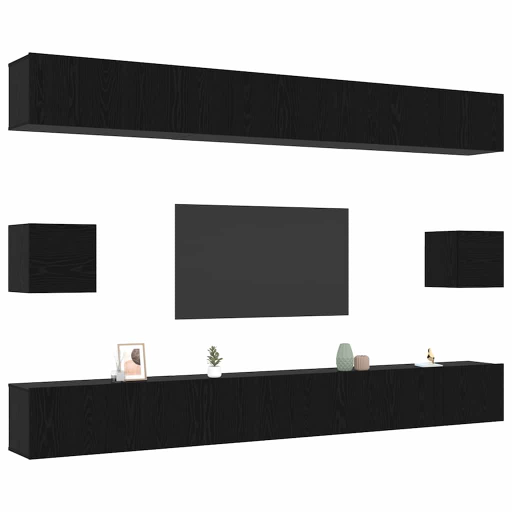 TV szekrény garnitúra 8 pcs Musta tammi 100 x 30 x 30 cm