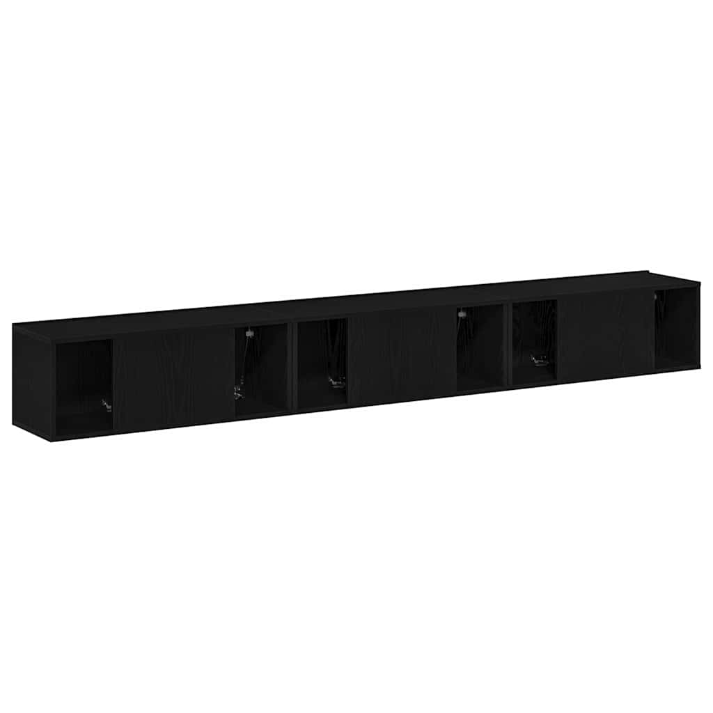 TV szekrény garnitúra 3 pcs Musta tammi 80 x 30 x 30 cm Faanyag