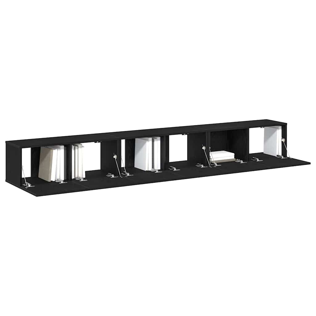 TV szekrény garnitúra 3 pcs Musta tammi 80 x 30 x 30 cm Faanyag