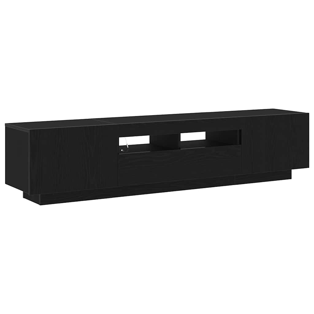 TV szekrény 2 pcs Fekete 180 x 35 x 40 cm Faanyag