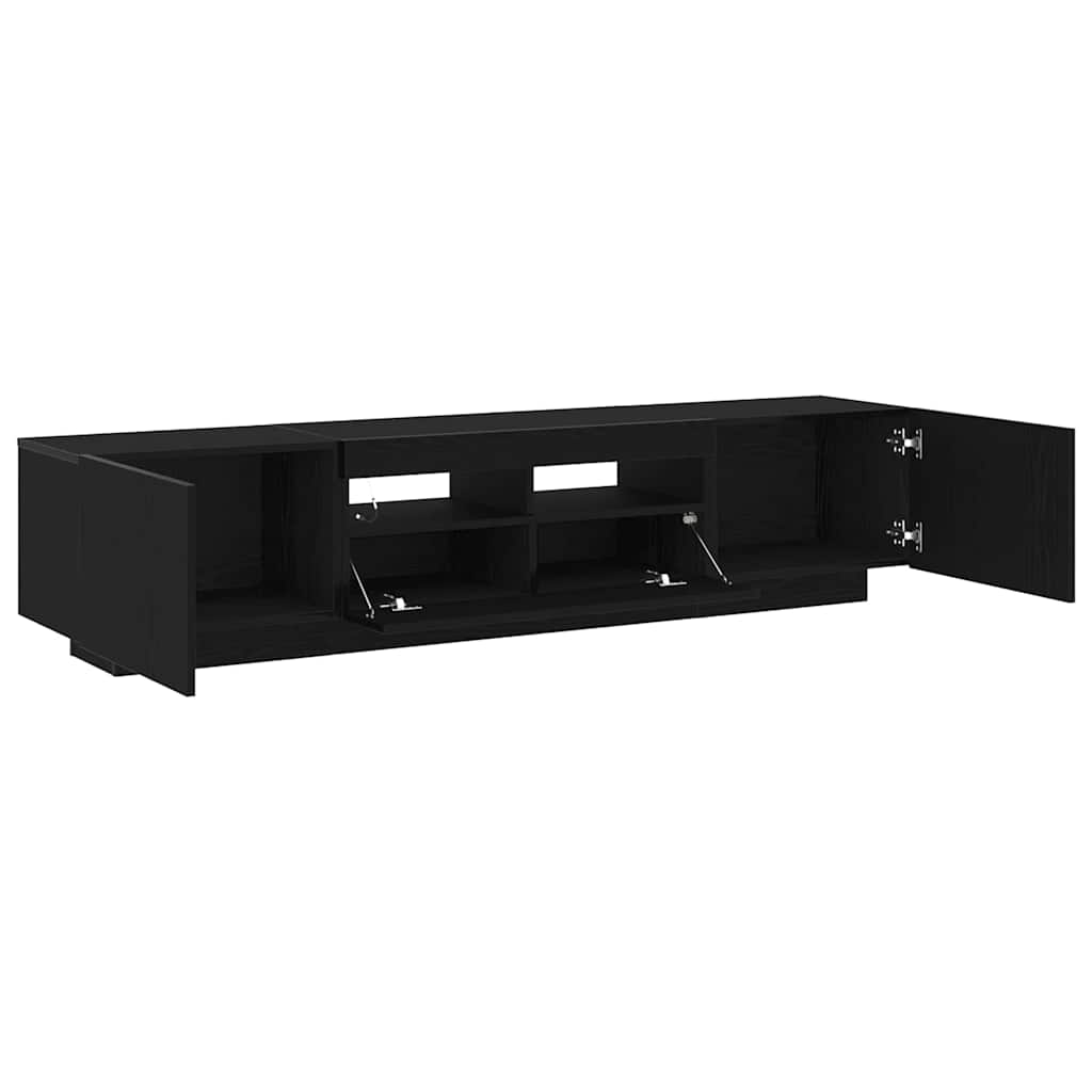 TV szekrény 2 pcs Fekete 180 x 35 x 40 cm Faanyag