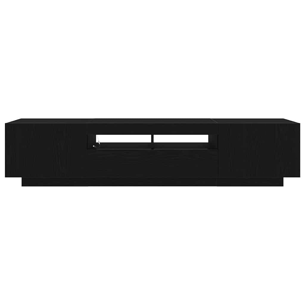 TV szekrény 2 pcs Fekete 180 x 35 x 40 cm Faanyag