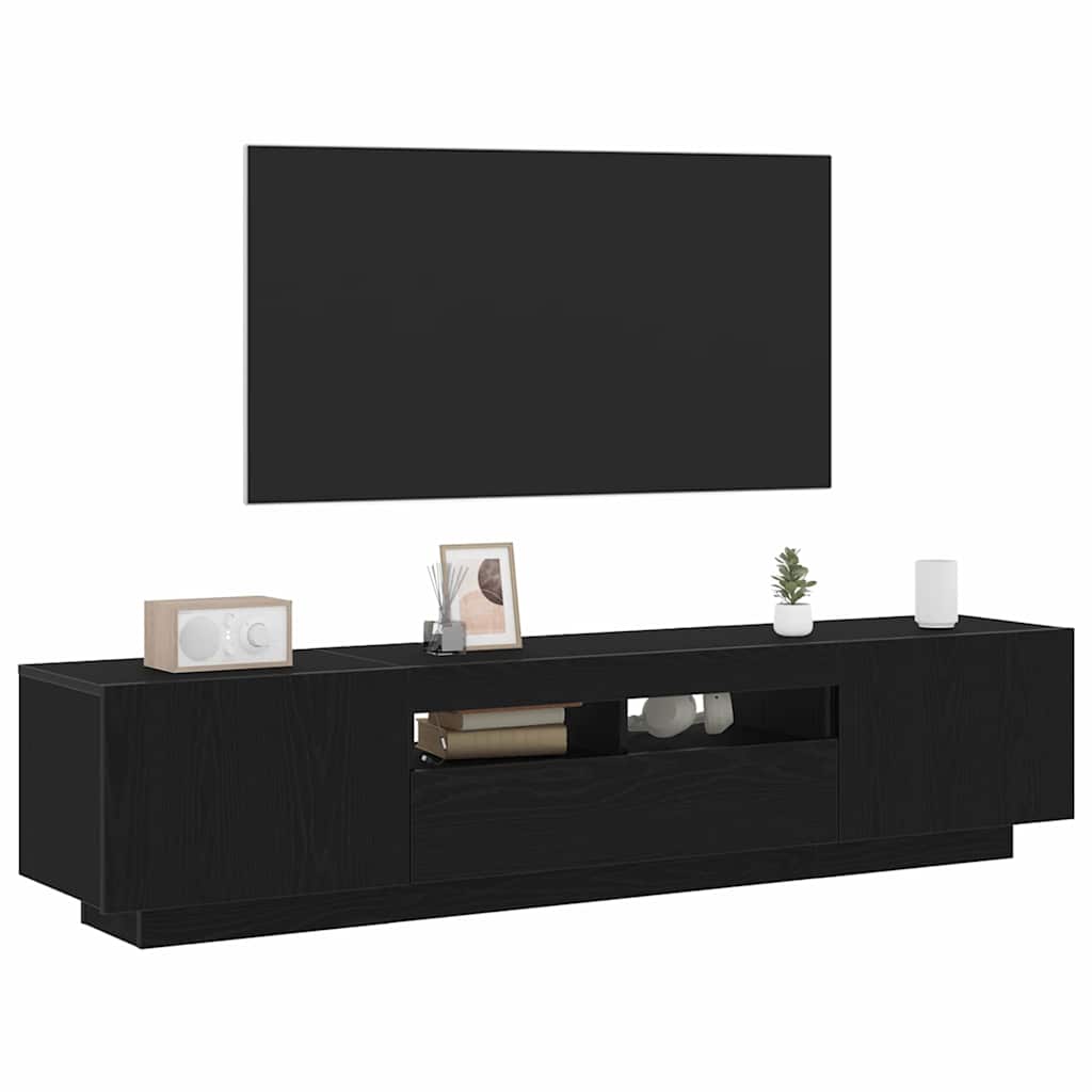 TV szekrény 2 pcs Fekete 180 x 35 x 40 cm Faanyag