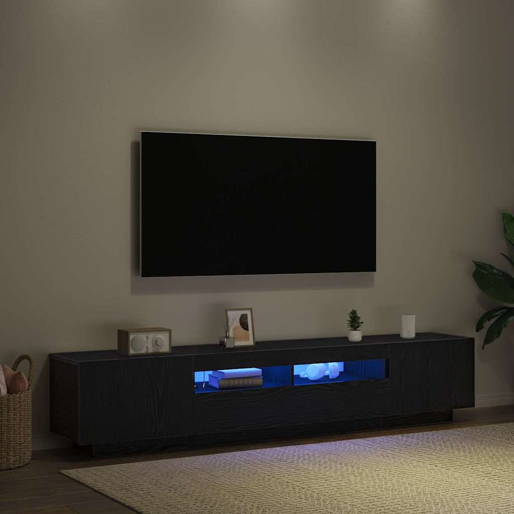 TV szekrény 2 pcs Fekete 200 x 35 x 40 cm Faanyag