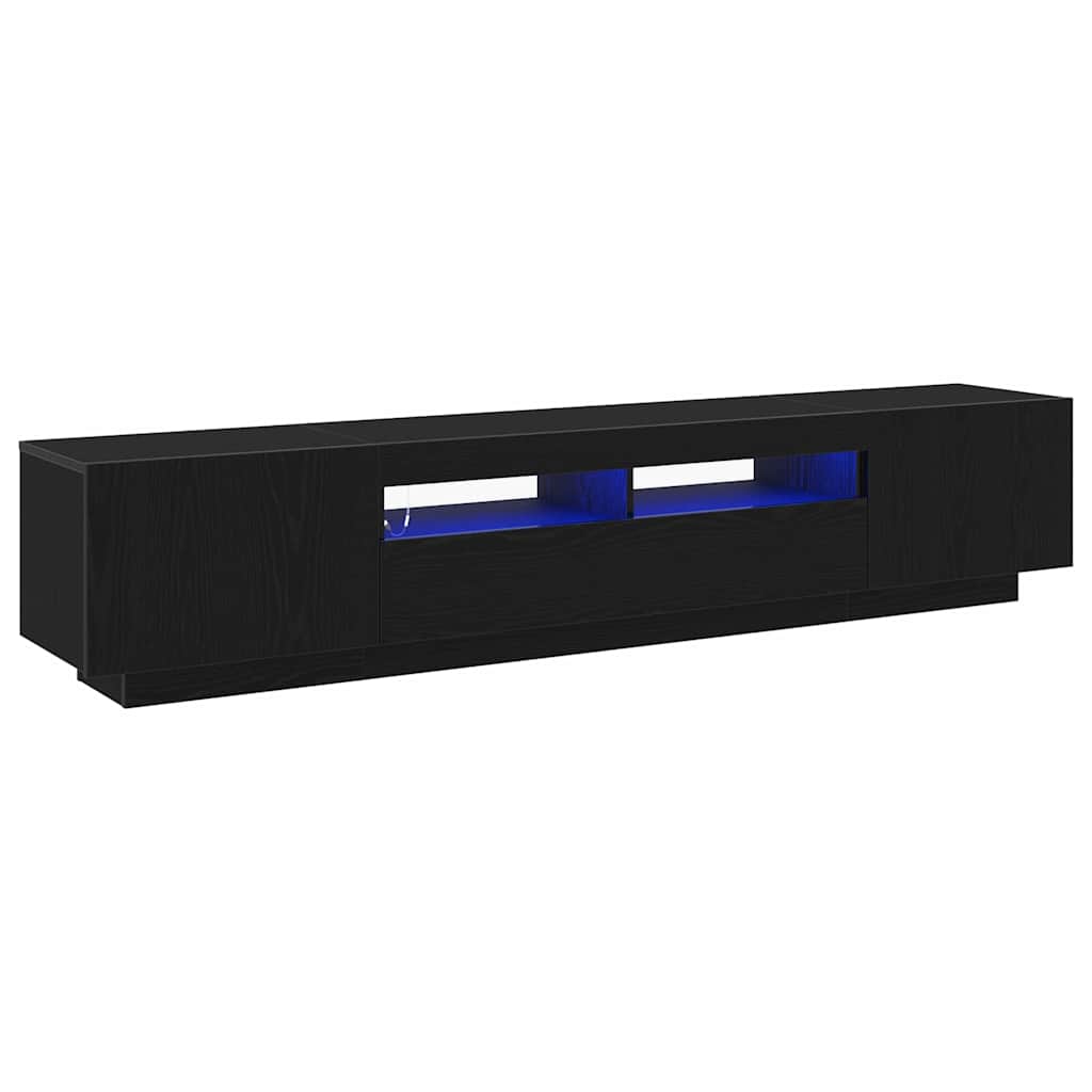 TV szekrény 2 pcs Fekete 200 x 35 x 40 cm Faanyag