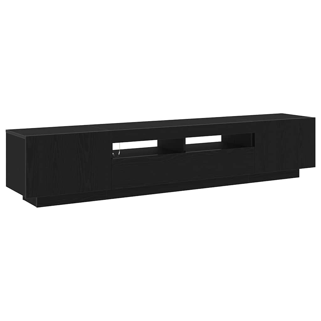 TV szekrény 2 pcs Fekete 200 x 35 x 40 cm Faanyag