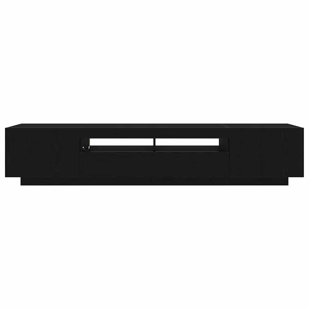 TV szekrény 2 pcs Fekete 200 x 35 x 40 cm Faanyag