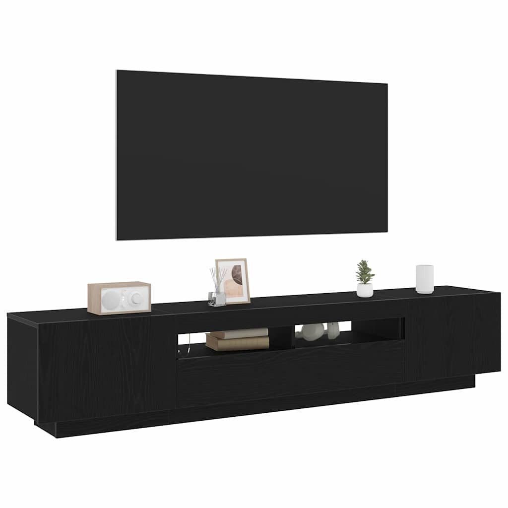 TV szekrény 2 pcs Fekete 200 x 35 x 40 cm Faanyag