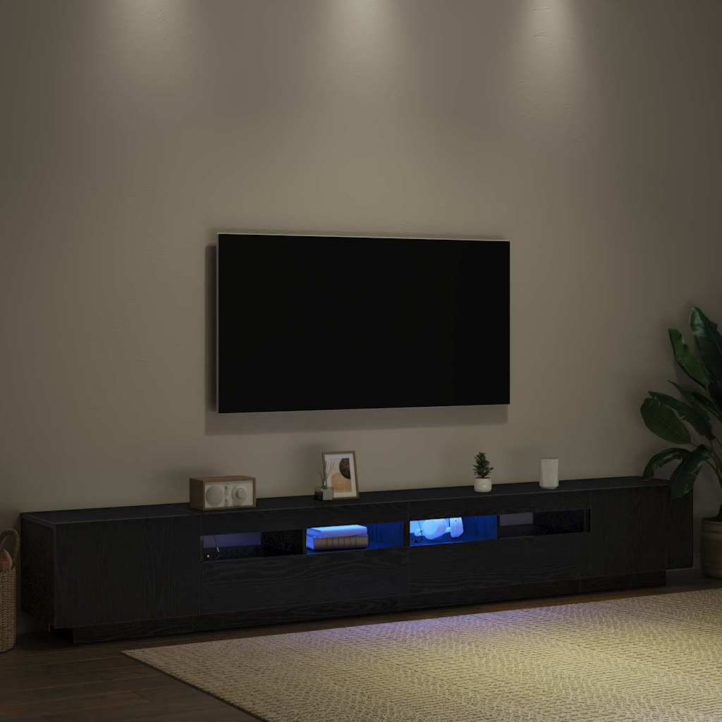 TV szekrény 3 pcs Fekete 260 x 35 x 40 cm Faanyag