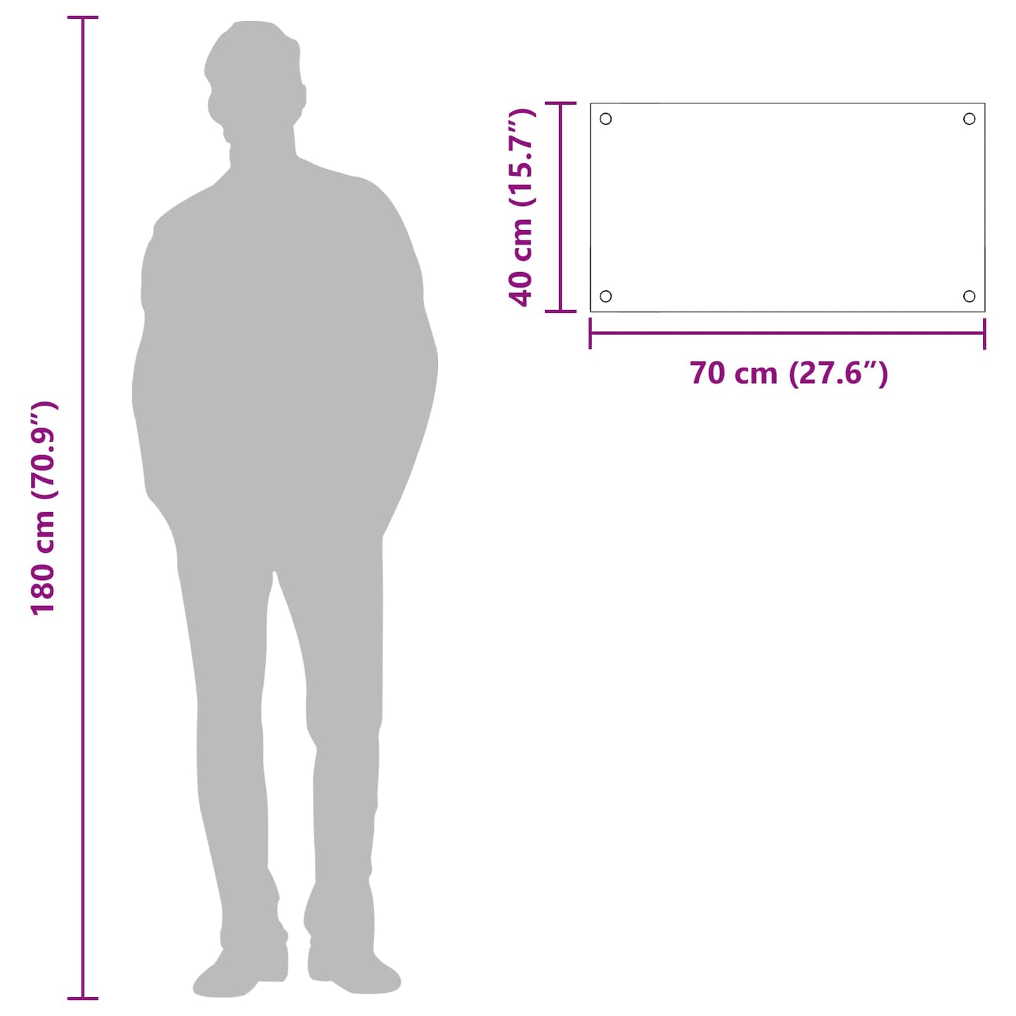 Konyhai splashback Sötétszürke 70 x 40 x 0,6 cm edzett üveg