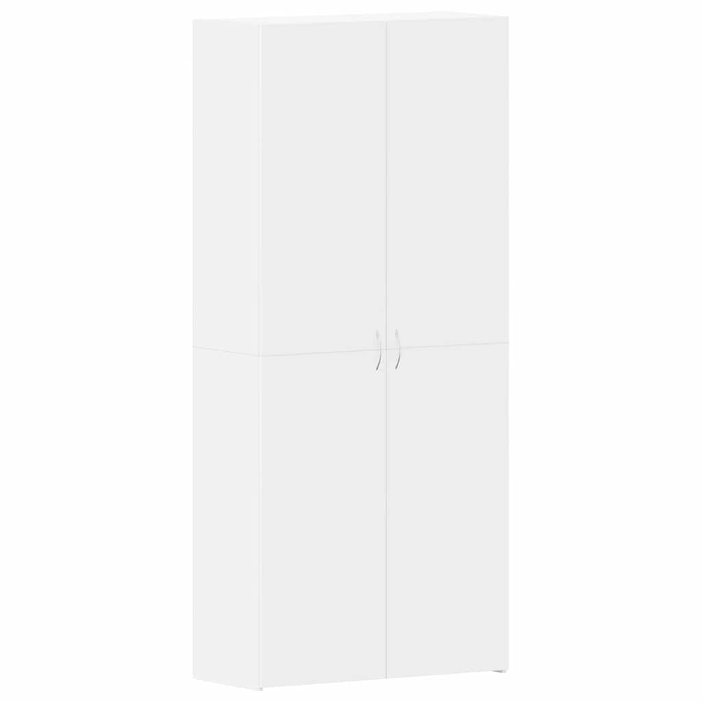 Cipőszekrény polcokkal ajtóval Fehér 80 x 35.5 x 180 cm Faanyag