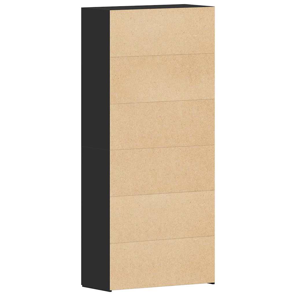 Cipőszekrény polcokkal Fekete 80 x 35.5 x 180 cm Faanyag